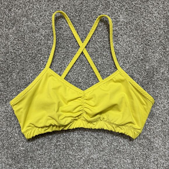 Handful Sports Bra Womens Medium Yellow Adjustable Strappy Crossback Made in USA - Picture 1 of 9